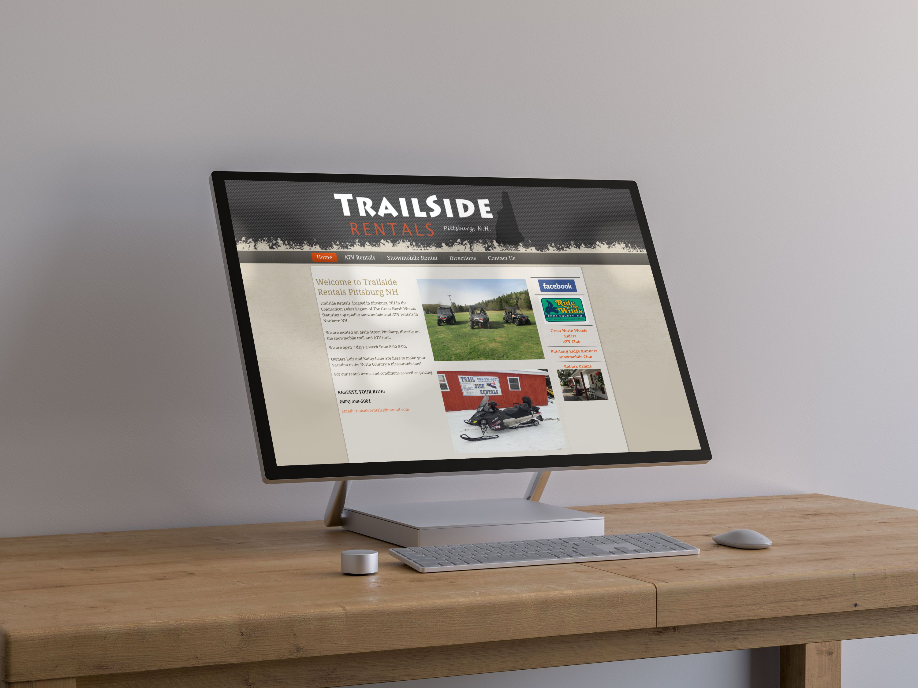 Trailside Rentals web design by Sunnvalley LLC.