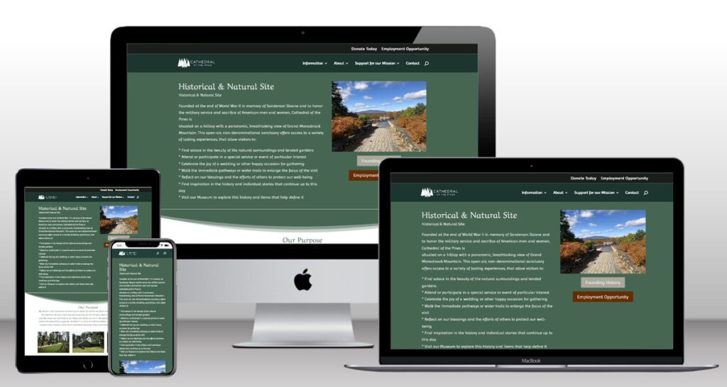 A newly designed website for Cathedral of the Pines, Ringe NH