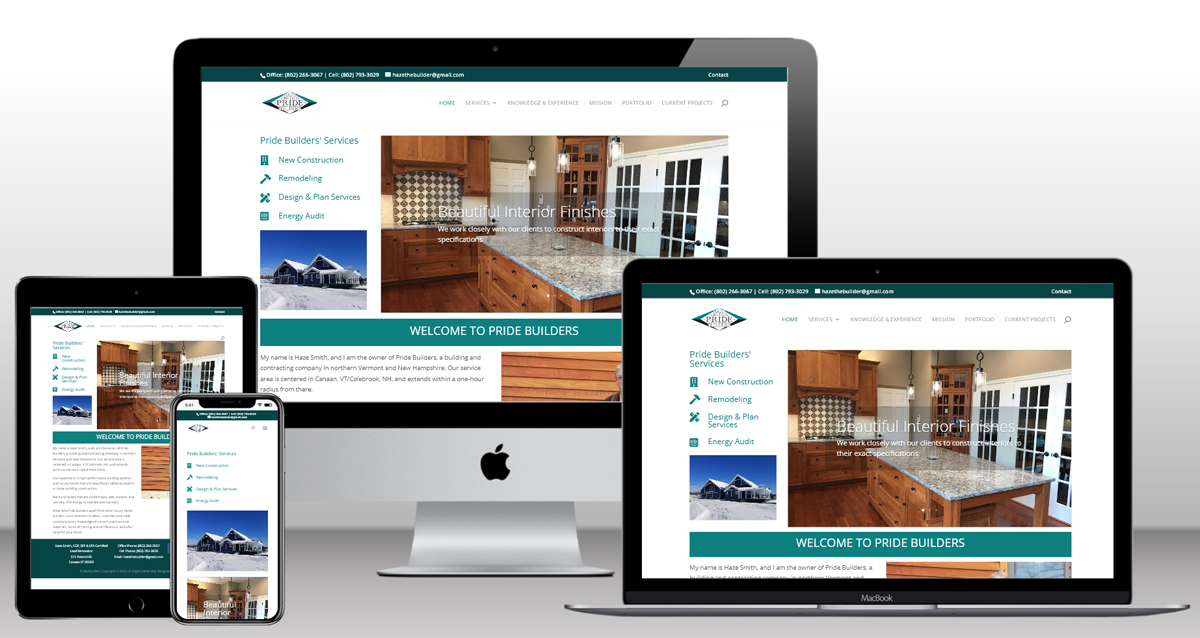 Pride Builders Website, Canaan VT Web Design