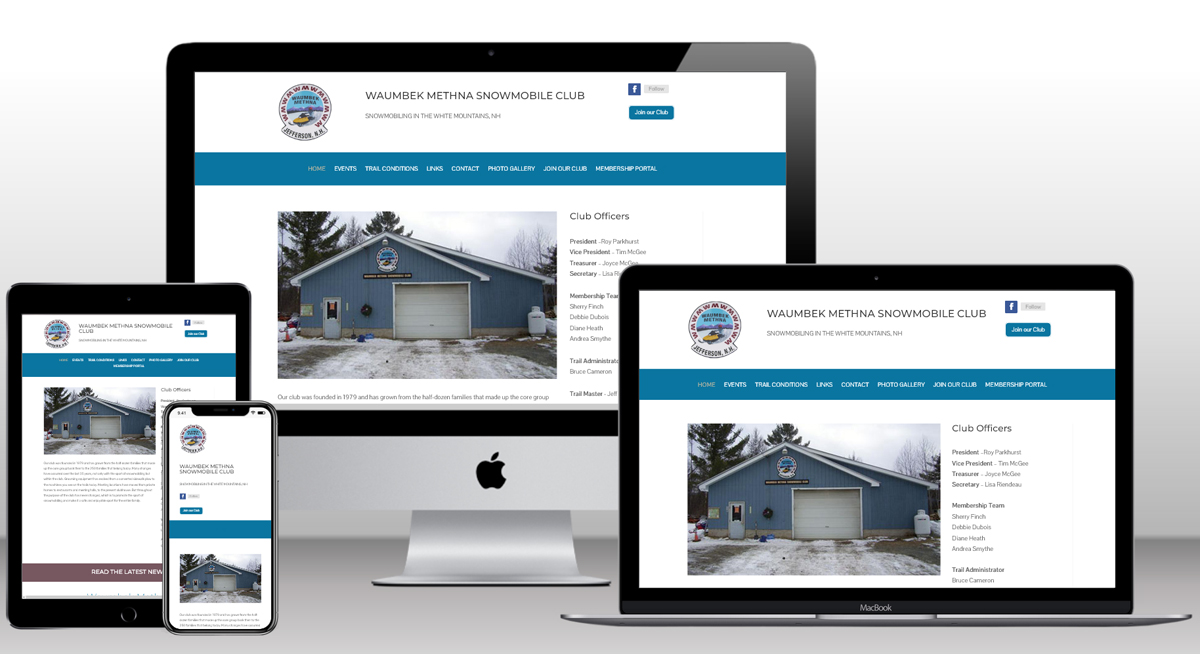 Waumbek Methna Snowmobile Club Website, Jefferson NH Web Design