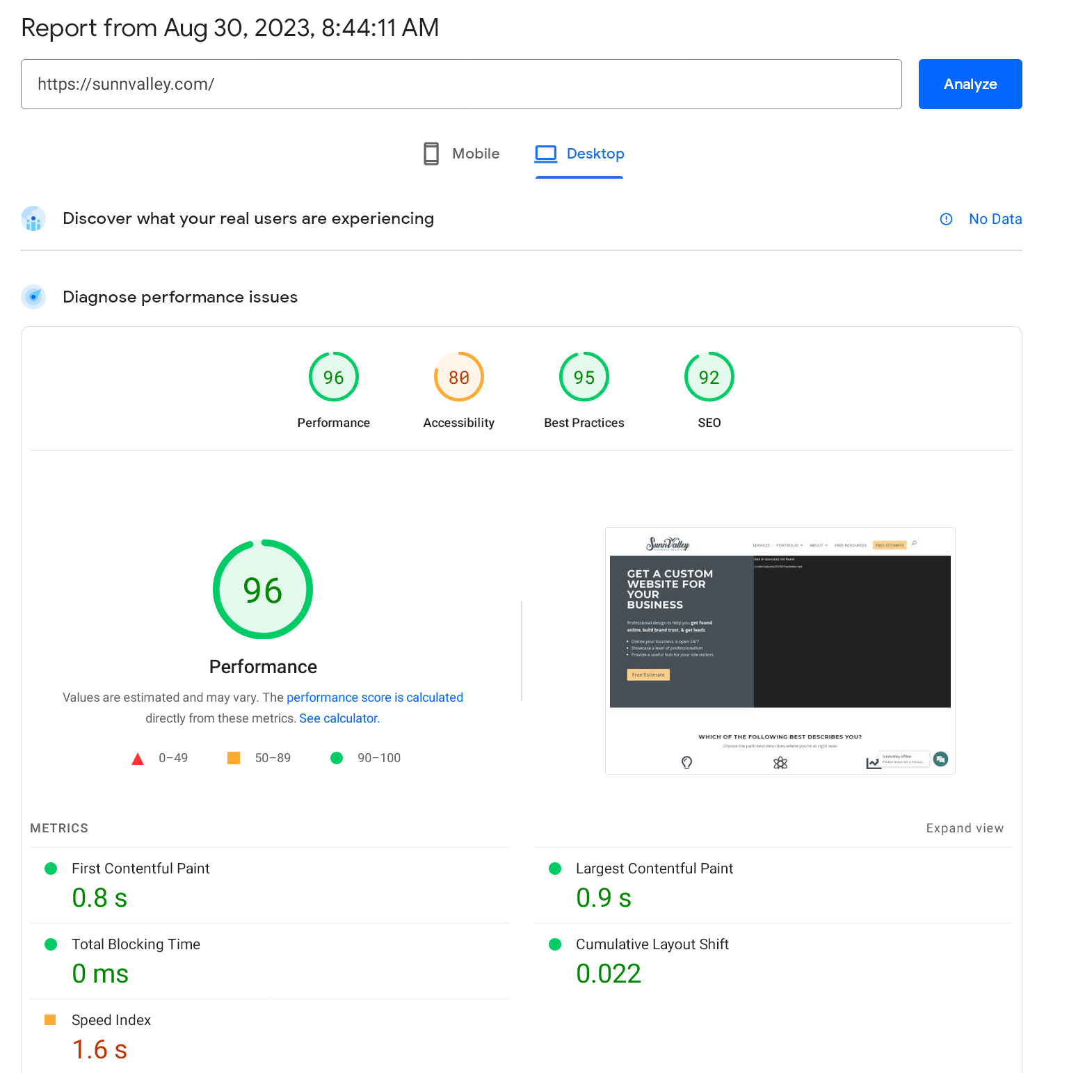 Free Website Audit Report