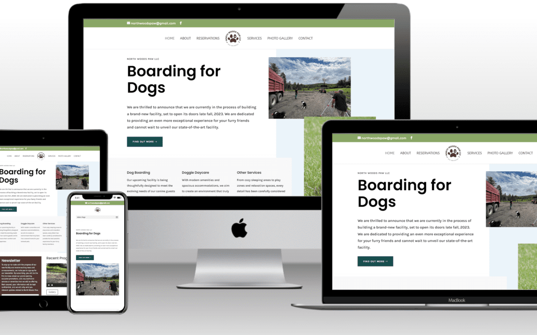 New Website for a New Business in Columbia, NH – North Woods Paw