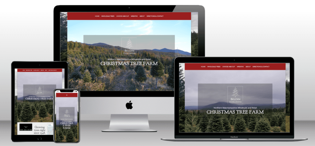 Beloin Evergreens, Columbia NH Web Design