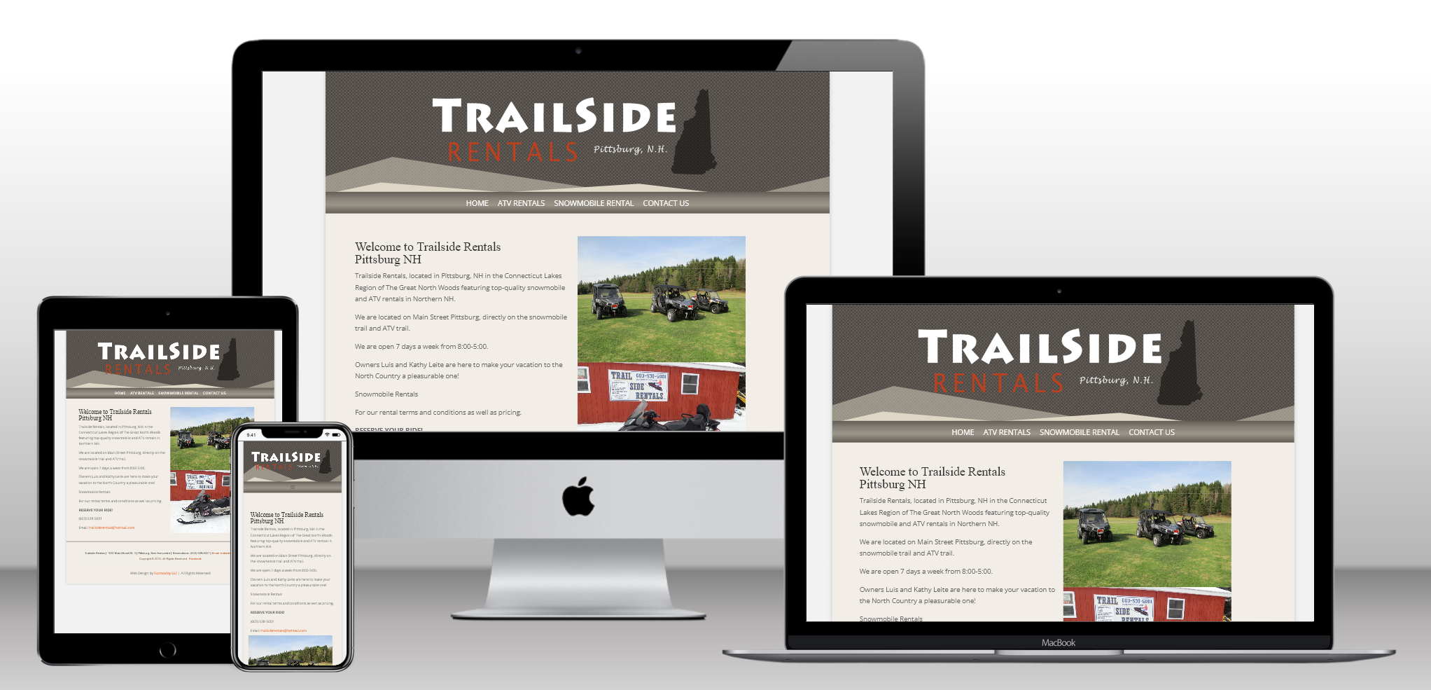 Trailside Rentals Web Design Pittsburg NH