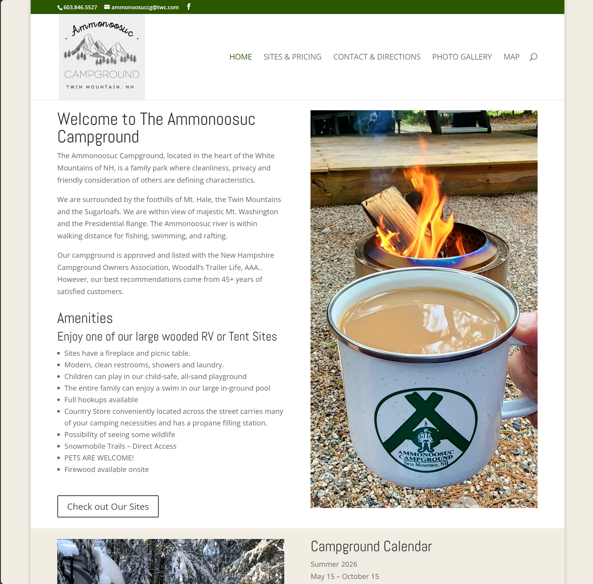 Case Study: The Ammonoosuc Campground Website