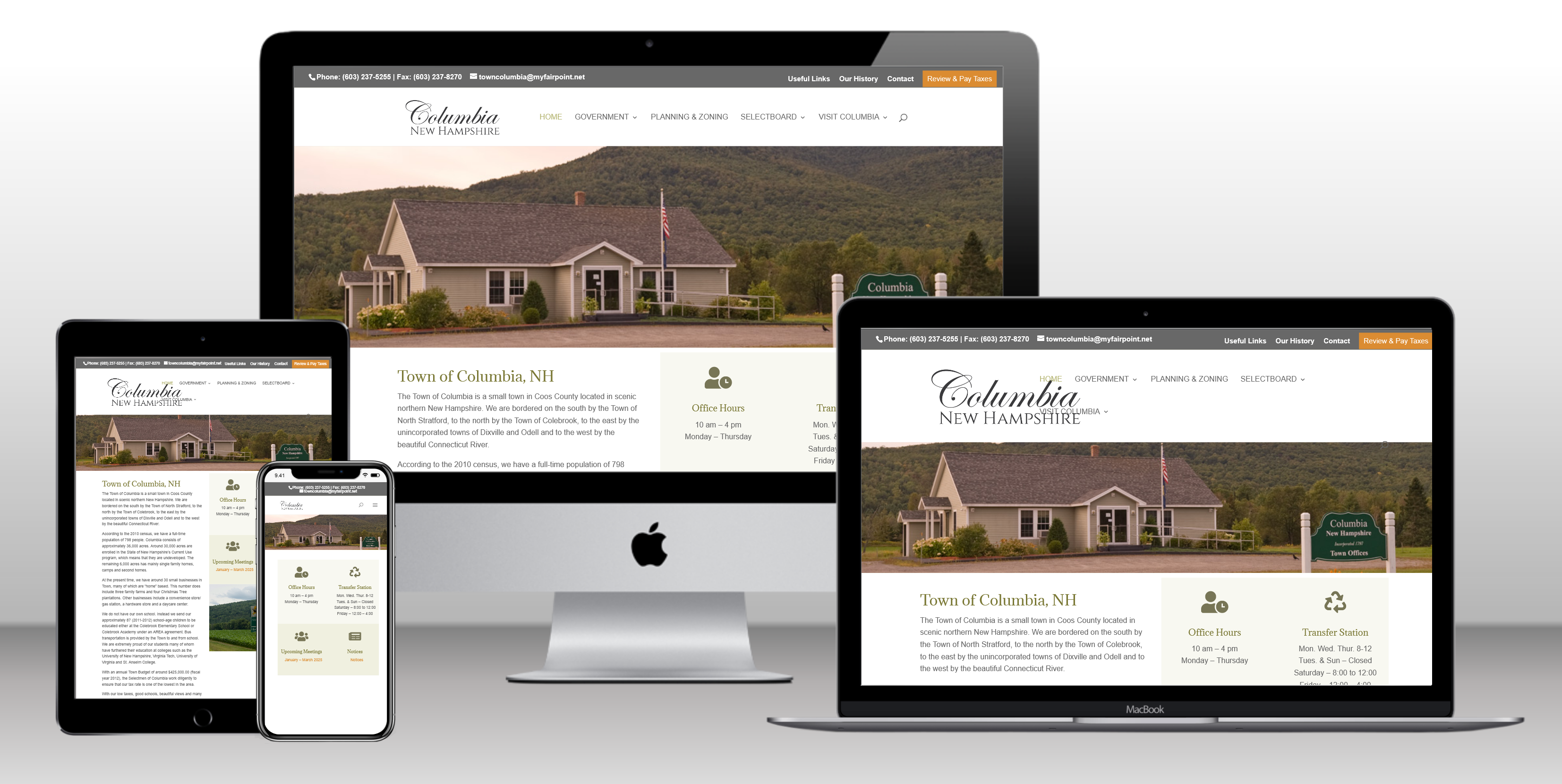 Town of Columbia, NH website by SunnValley LLC. 